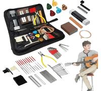 Kit de réparation pour guitare, jeu d'outils de 72 pièces, étui de transport portable, accessoires pour cordes et médiators