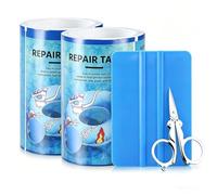 Kit de réparation pour piscine, rustines autocollantes pour piscine, rustines sous-marines pour piscine, pour piscine, bouée, matelas pneumatique, bateau pneumatique, tente (7,5 x 50 cm, 2 pièces)