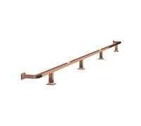 Kit de repose-pieds de bar Kit repose-pieds pour bar commercial, Barre repose-pieds en acier inoxydable, Support pied pour comptoir mural et au sol pour bureau réception(Rose Gold,390cm/12.8ft)