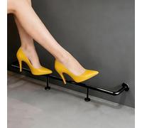 Kit de repose-pieds robuste en acier inoxydable pour bar, sans soudure Repose-pieds, pour pub à domicile/comptoir de bar professionnel(Black,7ft (213cm))