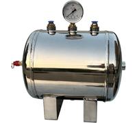 Kit de réservoir d'air en Acier Inoxydable, réservoir Horizontal Haute Pression 12,5 Bar avec manomètre, 5 interfaces pour Usage Industriel, Automobile et médical, Options de Taille Multiples,40L