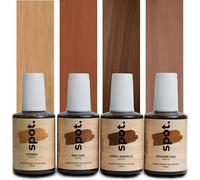 Kit de Retouche Teinture Bois Clair - 4 Teintes à Appliquer au Pinceau (Chêne doré, Chêne naturel, Merisier, Chêne rouge) - Réparation Rayures Bois Intérieur et Extérieur - 4 × 30 ml par spot.