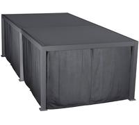 Kit de rideaux, moustiquaires et rails pour pergola bioclimatique EVORA Ardoise 6 x 3,6 m - 8 rails, rideaux Hespéride