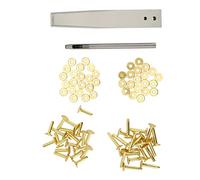 Kit de Rivets en Cuivre Massif pour Artisanat du Cuir, 100 Pièces Rivets Creux à Frapper avec Bavures et Outil de Pose, Antirouille, pour Ceintures, Portefeuilles, Colliers, Sacs