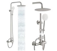 Kit de robinet de douche extérieur SUS304 Nickel brossé Douchette circulaire nickel brossé