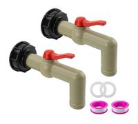 Kit de robinet de réservoir d'eau de pluie S60x6 fileté en plastique pour réservoir IBC avec bec de 32 mm, raccord de citerne d'eau et adaptateur de robinet de tuyau d'arrosage pour réservoir de