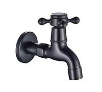 Kit de Robinet extérieur Robinet de Jardin Robinet Mural Poignée Simple en Croix Robinet de Salle de Bain à Un Trou Lavabo Eau Froide Uniquement Machine à Laver Balcon Mop Robinets d'évier Bronze