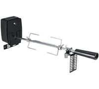 Kit de rôtissoire - Moteur électrique pour broche - Fourchettes réglables - Fonctionnant sur piles - Support pour cuisses de poulet en acier inoxydable - Argent