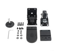 Kit de roue avant pour boîte à outils - Fixation à roulement robuste pour un déplacement facile - Roulettes rembourrées douces pour protéger les sols - Charge de 90,7 kg - Roues pliables pour