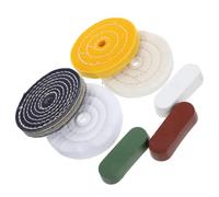 Kit de Roue de Polissage en Tissu Manche, pour Métal et Verre | Kit Complet de Finition, Remplacement Rapide, Composé Inclus, Atelier D’artisanat, Usage pour Bagues