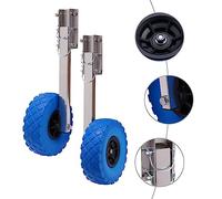 Kit de roue de remorquage pour bateau pneumatique - Roues de transport pliables - Roues pneumatiques - Roues pneumatiques - Roues pneumatiques - Roues de bateau pneumatiques - Roues universelles avec