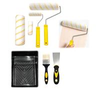 Kit de rouleau de peinture amélioré, ensemble d'outils de peinture de maison avec plateau de peinture, pinceaux, grattoirs et poteau d'extension pour mur et plafond (set-B)