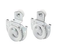 Kit de rouleau de porte coulissante pour placard coulissant, 78 Diamètre de la roue, convexe (rond) en plastique, construction en acier poinçonné, comprend 6,35 mm. et 9,5 cm. Lot de 4 paires