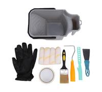 Kit de Rouleaux à Peinture 4 Pouces en Microfibre à Main avec Jeu de | PP, Rainures Ondulées Surélevées, Stockage organisé, Fournitures de Peinture DIY