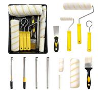 Kit de rouleaux de peinture 15 pièces, comprenant une tige télescopique, des rouleaux de 10,2 cm et 22,9 cm, un bac à peinture et des pinceaux