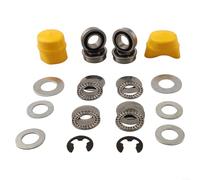 Kit de roulement de roue avant pour tondeuses autoportées avec roulements, entretoises en caoutchouc et clips E pour compatibilité avec les modèles