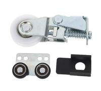 Kit de Roulettes pour Porte Coulissante D’armoire I8001 en Acier | 1 Roulette Supérieure, 1 Inférieure, en Caoutchouc, Usage Placard, Coulissement Silencieux, Charge Élevée