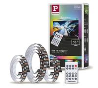 Kit de rubans LED EntertainLED USB pour téléviseur Paulmann 55 | Rétroéclairage TV pour téléviseur 55 pouces, changement de couleurs RGB, avec télécommande, Plug 'n' Play