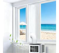 Kit de scellement de fenêtre pour climatiseur portable, convient aux fenêtres coulissantes, bloque l'échange de chaleur, avec fermeture éclair et fixations adhésives, compatible avec les séchoirs, gar