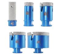 Kit de scie à trous pour carrelage, comprenant des mèches diamantées de 25/35/50/68 mm, filetage M14, pour carrelage, céramique, marbre et granit. Lot de 5 pièces