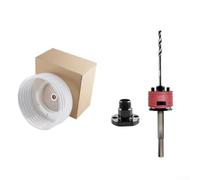 Kit de scie-cloche à changement rapide avec couvercle anti-poussière tige | Remplacement rapide sans outil, bimétallique, couvercle anti-poussière inclus, tige métallique, perçage efficace
