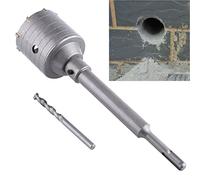 Kit de Scie-cloche pour Béton 65 mm Scie Murale pour Foret Béton Pour perceuse à percussion ou clou avec tige de 200 mm