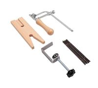 Kit de Scie de Bijoutier avec Cadre Réglable et 144 Lames | Cadre en Bois et Acier, compatibilité de Lame de 2,5 à 5,7 Pouces, Pince à Broche D'établi pour la Fabrication de Bijoux,