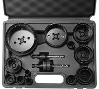Kit de scies cloches, 18 lames de scie, 6 forets, 1 clé hexagonale, jeu de scies cloches bimétalliques M42 avec mallette de transport, taille polyvalente de 3/4" à 4-1/2", idéal pour les planches de b
