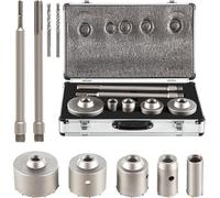 Kit de scies cloches pour béton, jeu de forets 30/40/65/80/100 mm, tige SDS Plus ou SDS Max, scie murale avec tige de connexion 11,8"/300 mm pour brique, béton, ciment, mur de pierre, maçonnerie, carr