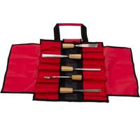 Kit de sculpture STUBAI | Kit de 5 outils de sculpture dans une trousse à rouler | Contient un fer à bouler de 20 mm, un fer plat de 16 mm, des fers creux de 10 mm et 6 mm, un pied-de-biche de 6 mm | 