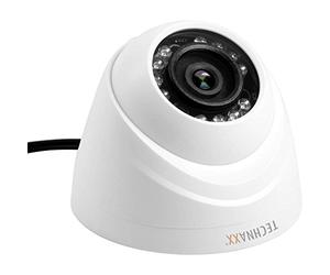 Kit de sécurité Technaxx Mini PRO HD 720p HDCVI/Koaxial, ensemble de surveillance avec récepteur et caméra dôme intérieure TX-49 - Détection de mouvement, vision nocturne - Idéal pour le système DAHUA
