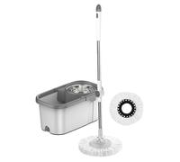 Kit de serpillère avec seau, incluant une fonction d'essorage et 2 têtes de rechange