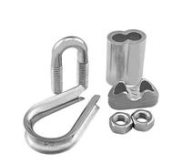 Kit De Serre-câble Robuste En Forme U, Manchon Aluminium Et Anneau Cœur Poulet, Accessoires Quincaillerie, 2/5/10 Pièces(U-shaped clamp-M6,10PCS)