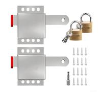 Kit de serrure de porte de garage en acier galvanisé avec deux pênes dormants en laiton massif pour un montage intérieur vertical de sécurité et une installation facile à l'aide de vis autotaraudeuses