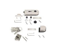 Kit serrure + gâche pour portes en verre 8-12 mm à loquet horizontal - inox EMUCA
