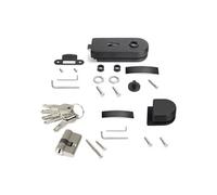 Emuca Kit serrure/gâche portes doubles en verre 8-12mm – loquet horizontal acier/aluminium noir