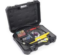 Kit de sertissage de tuyau de climatisation - FS-7842B Presse hydraulique manuelle - 7 matrices - Réparation de climatisation automobile - Alliage d'aluminium - Jaune
