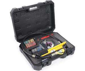 Kit de sertissage de tuyau de climatisation - FS-7842B Presse hydraulique manuelle - 7 matrices - Réparation de climatisation automobile - Alliage d'aluminium - Jaune