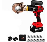 Kit De Sertissage Hydraulique Et Coupe-CâBle Sans Fil,Force De Sortie 7t | Plage 16-300 Mm², 11 Matrices Interchangeables, 2 Batteries 21 V Et Coffret Pour Maintenance Sur Chantier