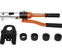 Kit de sertissage hydraulique - pince à sertir pour tubes - mâchoires en U - 10 t/100 kN - course 20 mm - pour tubes PEX/PB/alu composite - Iris Violet