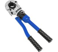 Kit de sertissage hydraulique pour tubes - Pince à sertir 80 kN - Tête pivotante à 360° - 5 mâchoires de sertissage V12–V28 - Pour tubes en cuivre de 12 à 28 mm - Poignée ergonomique - Bleu