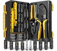 Kit de sertissage pour panneaux solaires, comprenant 14 paires de connecteurs photovoltaïques et un outil de dénudage manuel pour les câbles de calibre 14-10 AWG