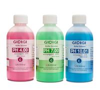 Kit de solution d'étalonnage de tampon de pH,GIDIGI pH 4,00,7,00 et 10,01 | tampons de solution d'étalonnage de sonde de pH-mètre, accessoires de testeur de pH 3*250 ml