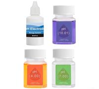 Kit de solution d'étalonnage pH mètre avec liquide de protection et tampons à 4,00, 7,00, 10,01 pour la précision des tests en laboratoire (4 pièces)