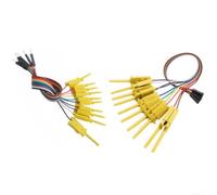 Kit de sonde pour analyseur logique de 20 cm avec clips à ressort pour l'analyse du signal - Câbles de test mâles et femelles à 20 broches pour test de circuit et débogage PCB (jaune)