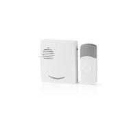 Kit de sonnette sans fil - Alimentation par pile - 36 mélodies - Blanc et gris