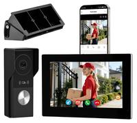 Kit de sonnette vidéo avec écran tactile de 7 pouces - Caméra HD 1080p, 24V - Vision nocturne intégrée