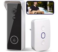 Kit de sonnette vidéo intelligente Calex 2K HD, Wi-Fi, audio bidirectionnel, détecteur de mouvement, vision nocturne, Noir