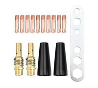 Kit de soudage 15 pièces, 10 embouts, 2 supports et 2 buses | La construction en cuivre pur résiste à la chaleur, assure la stabilité, prolonge la durée de vie de la pointe pour une