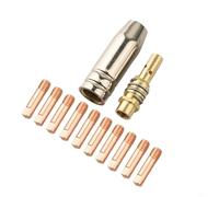 Kit de soudage MIG 12 composants pour systèmes de torche AK15 MB15 comprenant 10 embouts de soudage 0,8 mm, 1 buse de gaz et 1 diffuseur de gaz à ressort